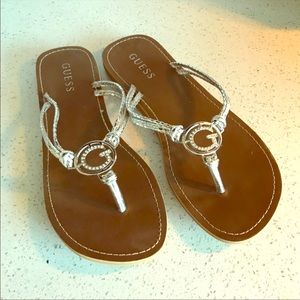Silver Guess Flip-flops